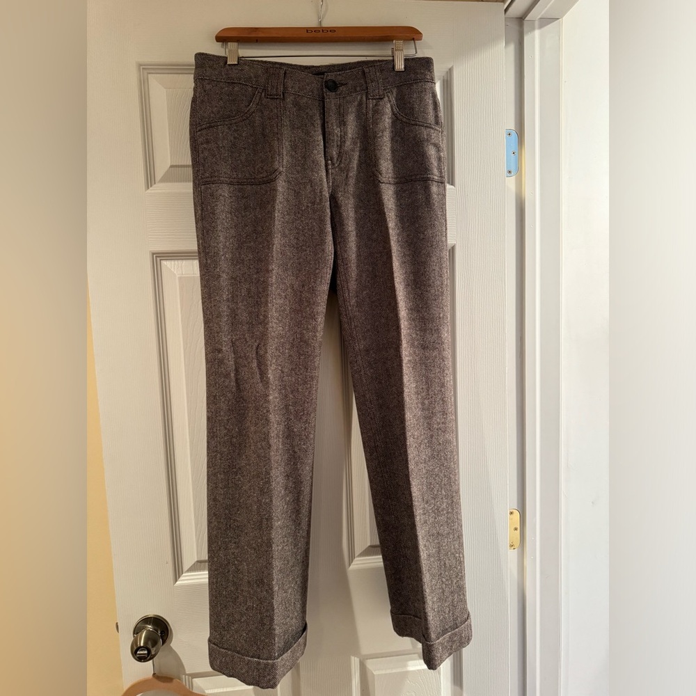 Banana Republic size 6 brown tweed lined cuffed pants, low rise